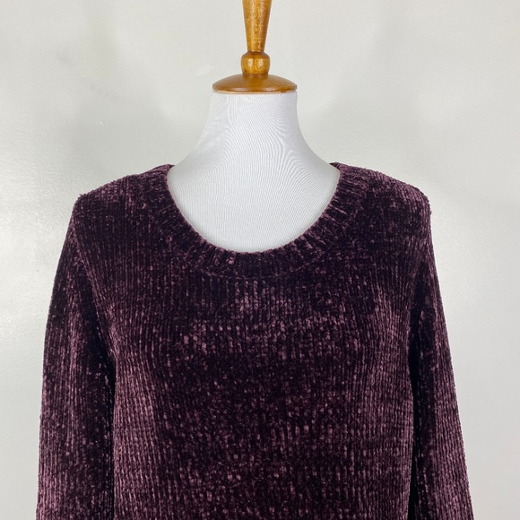 ORVIS Soft Chenille Pullover Sweater Plum Purple Sz. M - Picture 5 of 10
